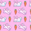 Cross stitch bunny seamless pattern